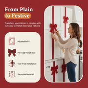 Christmas Cabinet Ribbons