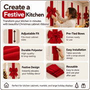 Christmas Cabinet Ribbons