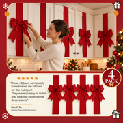 Christmas Cabinet Ribbons